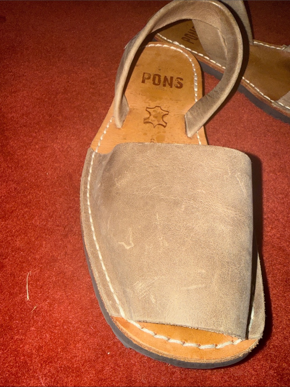PONS Women’s Leather Slingback Sandal in Taupe - Picture 7 of 7